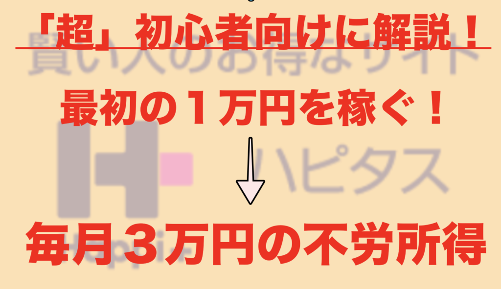 【ネット超初心者向け】ハピタスで1万円分のポイント(お金)を稼ぐ方法